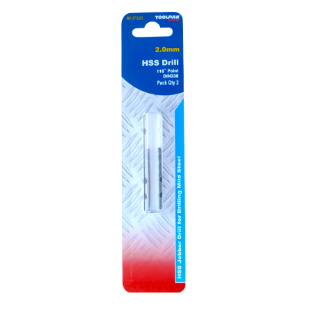 Jobber HSS Drill 2.0mm Roll Forged Toolpak Pack of 2